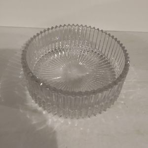 Vintage Crystal Cut Glass Serving Bowl. 3x8. Mikasa, Diamond Fire.